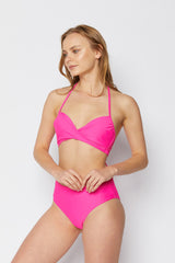 Women's High Waist Two-Piece Bikini Swimsuit - Pink