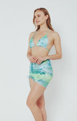 Women's Three-Piece Bikini Swimsuit with Skirt Cover-Up - GREEN SUMMER
