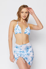 Women's Three-Piece Bikini Swimsuit with Skirt Cover-Up - Butterfly