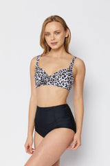 Women's High Waist Two-Piece Bikini Swimsuit - Leopard