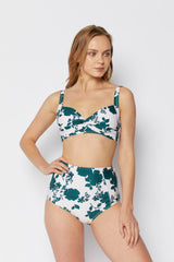 Women's High Waist Two-Piece Bikini Swimsuit - Rose Green