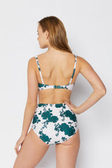 Women's High Waist Two-Piece Bikini Swimsuit - Rose Green