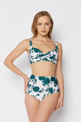 Women's High Waist Two-Piece Bikini Swimsuit - Rose Green
