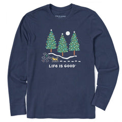 Men's Hiking Holiday Long Sleeve T-Shirt - Life Is Good
