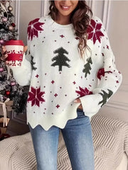CHRISTMAS Women's Tree Pattern Round Neck Sweater