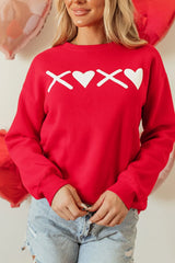 Women's 'XOXO' Round Neck Drop Shoulder Sweatshirt
