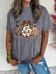 HALLOWEEN Women's Ghost Round Neck Casual T-Shirt