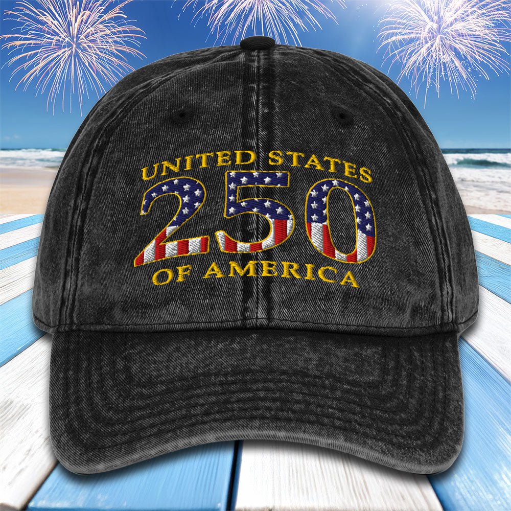 Unisex 'USA 250th' Anniversary Vintage Cotton Twill Baseball Cap