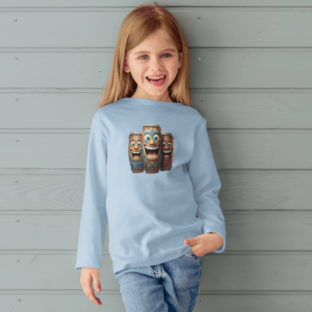 Unisex 'Laughing Tiki' Toddler Long Sleeve Tee