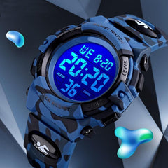 Children's Digital Watch, Luminous Led, Alarm, Waterproof, 7 Color Led Backlight, Multifunction - 30m
