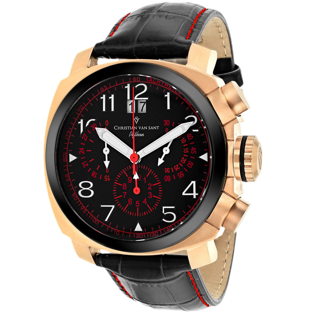 Christian Van Sant Men's Grand Python - Black Dial/Strap, Gold Case - 100m