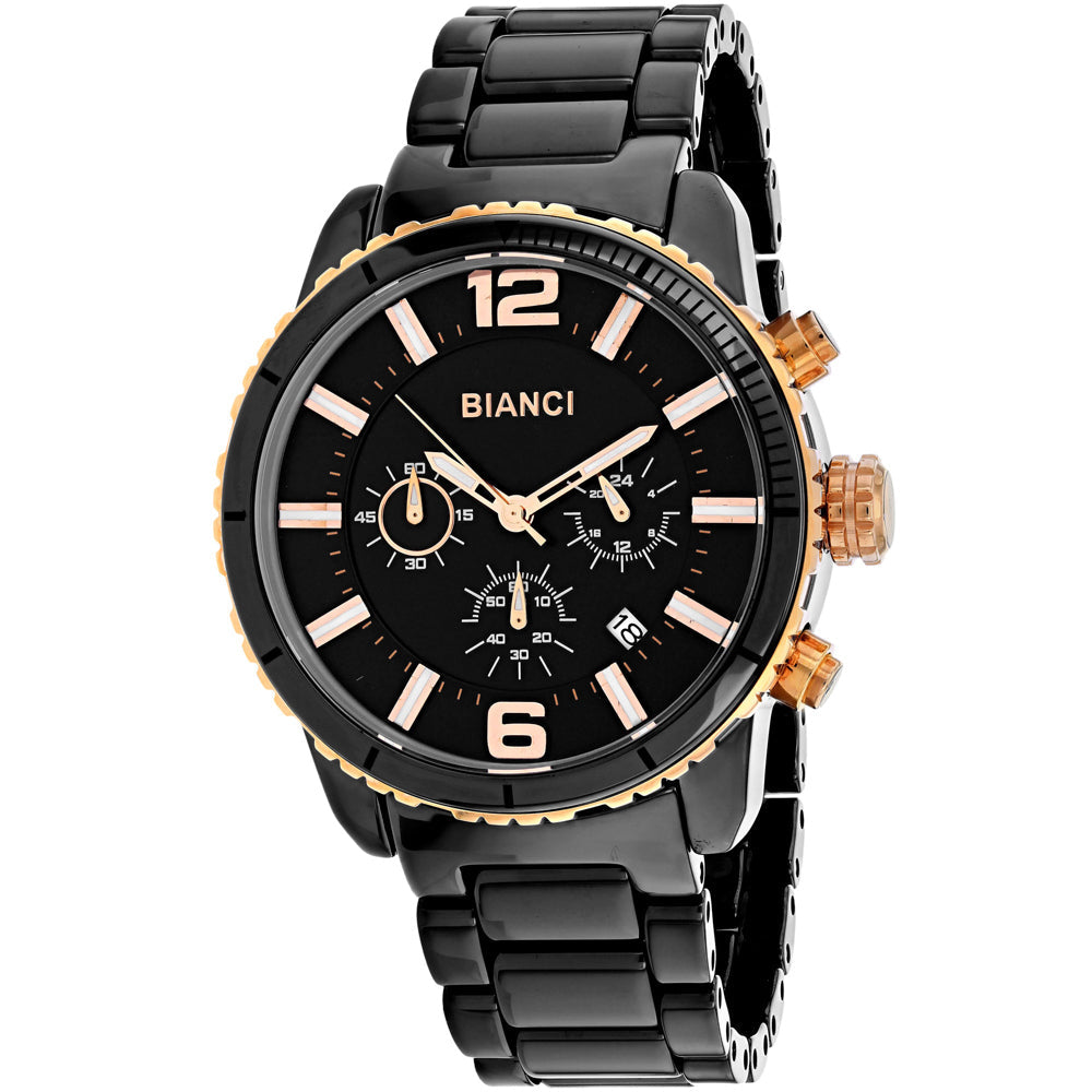 Roberto Bianci Men's Amadeo - Black Dial, Black/Gold Case - 50m