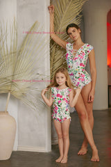 Women's One-Piece Swimsuit - Cherry Blossom/Cream