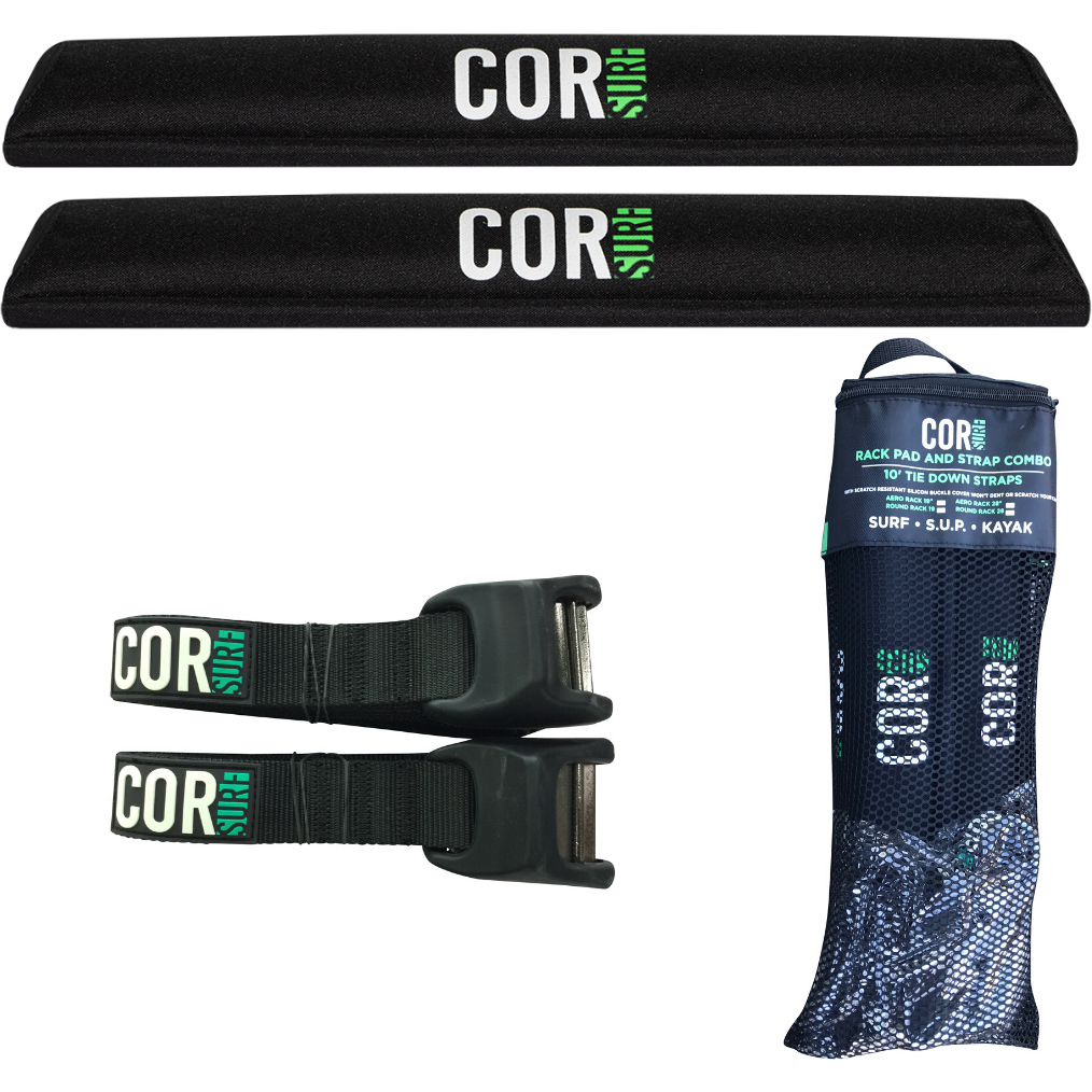 Aero Roof Rack Pad with 10' Scratch-Resistant Tie Downs - Wide Aero Bars