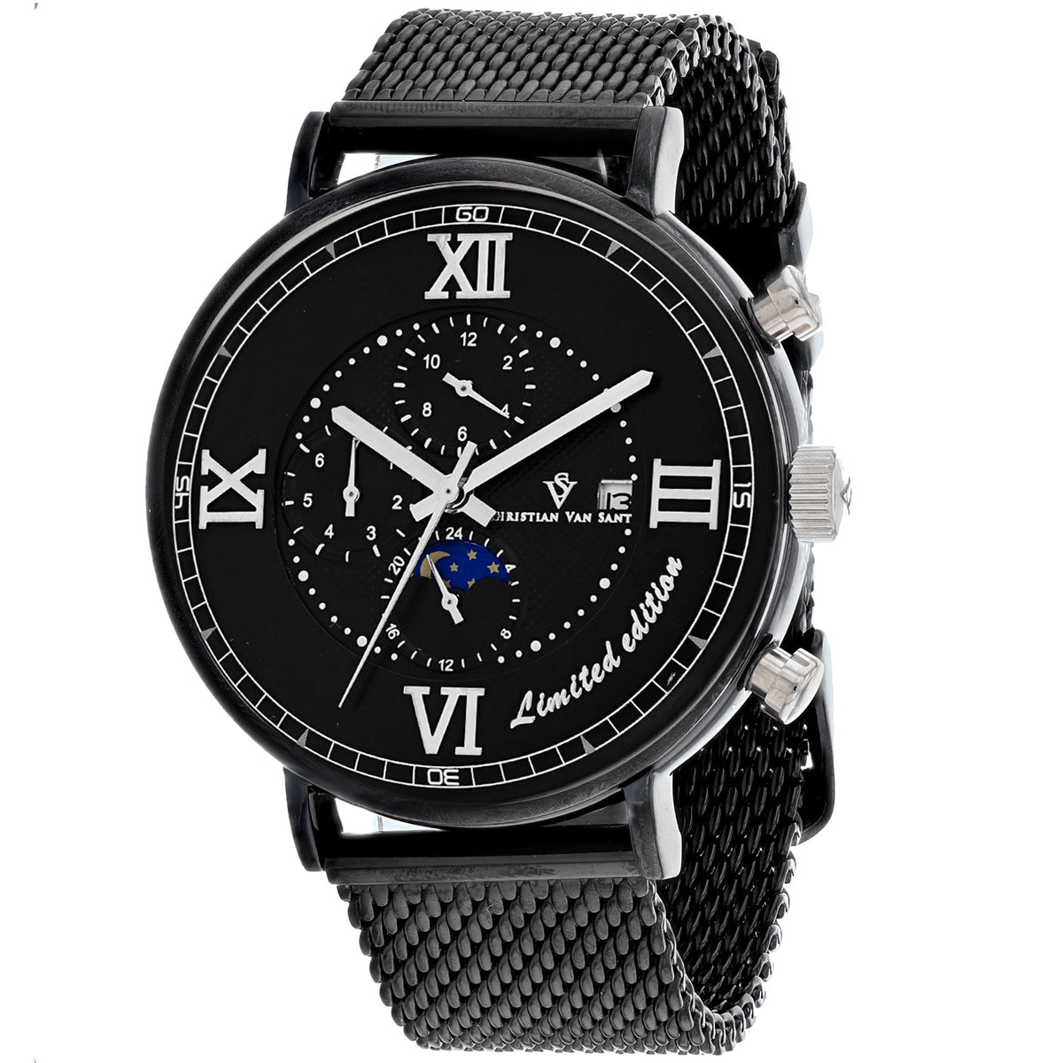 Christian Van Sant Men's Somptueuse LTD - Black Dial/Strap - 100m