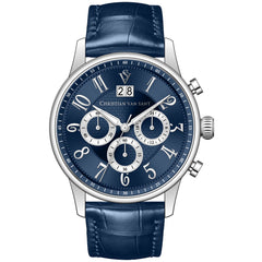 Christian Van Sant Men's Heritage - Blue Dial/Strap, Silver Case - 50m