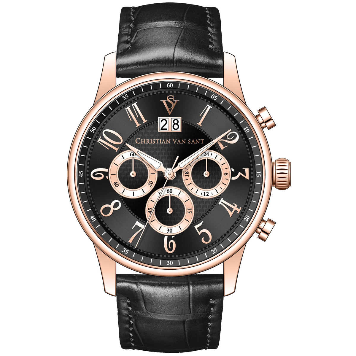 Christian Van Sant Men's Heritage - Black Dial - 50m