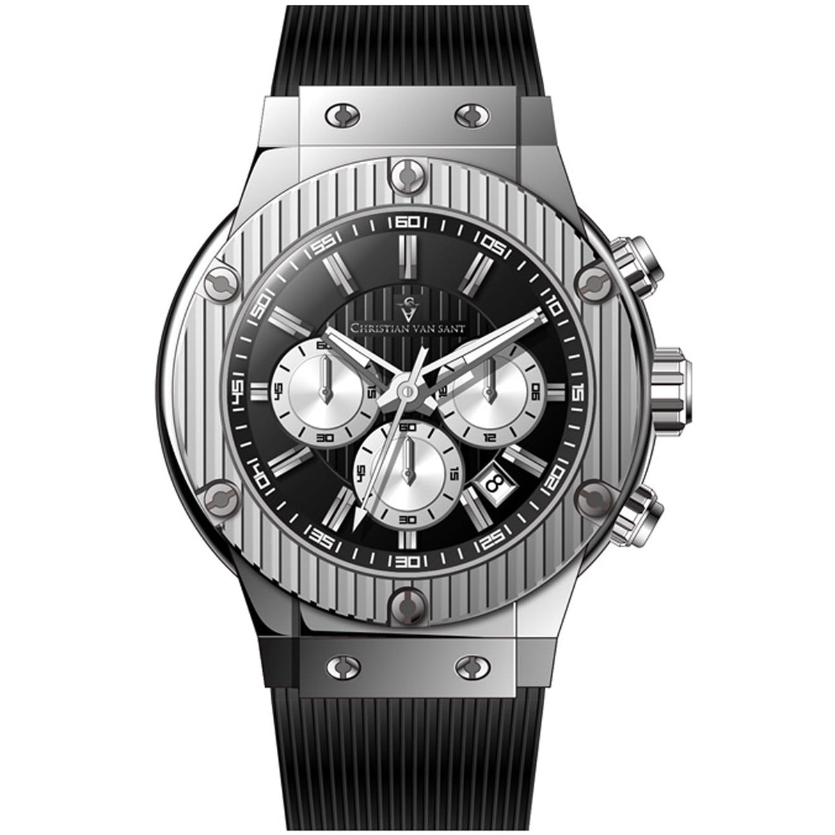 Christian Van Sant Men's Monarchy - Black Dial - 50m