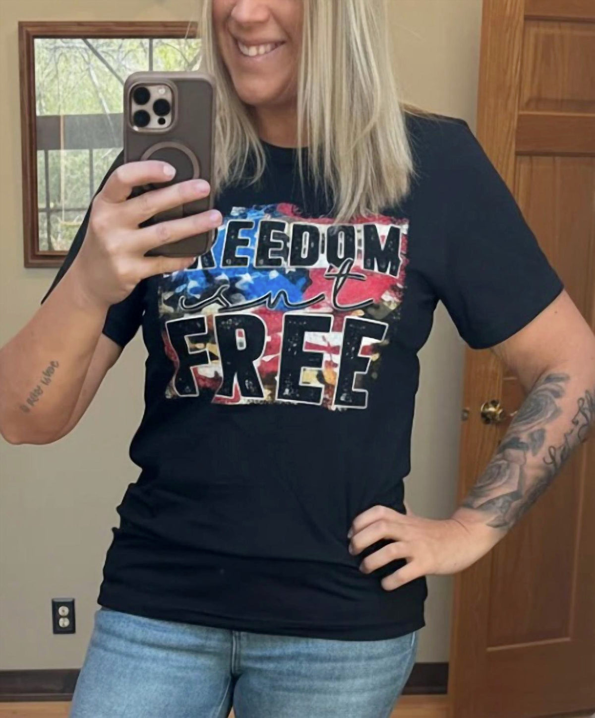 Women's 'Freedom Isn't Free' Patriotic Graphic T-Shirt - Southern Attitude