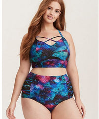 Women's Plus Size High-Waisted Bikini Swimsuit