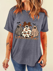 HALLOWEEN Women's Ghost Round Neck Casual T-Shirt