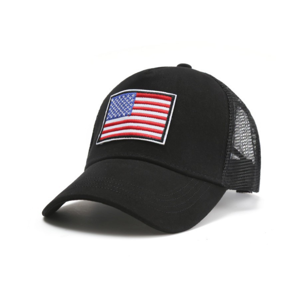 Unisex American Flag Trucker Hat with Adjustable Strap