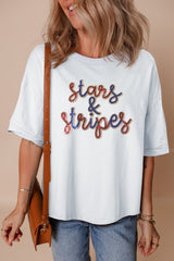 Women's 'Stars & Stripes' Sequin Loose Tee