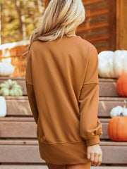 HALLOWEEN Women's 'Happy Halloween' Graphic Notched Long Sleeve T-Shirt