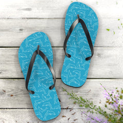 Unisex Turquoise Dolphin Pattern 🐬 Beach Flips