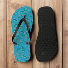 Unisex Turquoise Miami 🐬 'DolFan' Flip-Flops