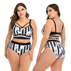 Women's Plus Size High Waist Two-Piece Bikini Swimsuit