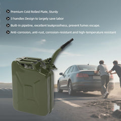 Berry Charmz 5 Gallon Jerry Fuel Can with Flexible Spout, Portable Steel Fuel Can