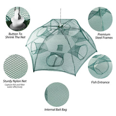 Berry Charmz Fishing Trap Net Portable, Folded, Shrimp, Minnow, Crab