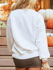 HALLOWEEN Women's Pumpkin Patched Pattern Long Sleeve Sweatshirt