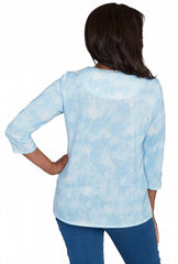 Women's 'Dog with Ear Muff' 3/4 Sleeve T-Shirt CHRISTMAS