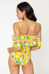 Women's Ruffled One-Piece Swimsuit - Bramble Yellow