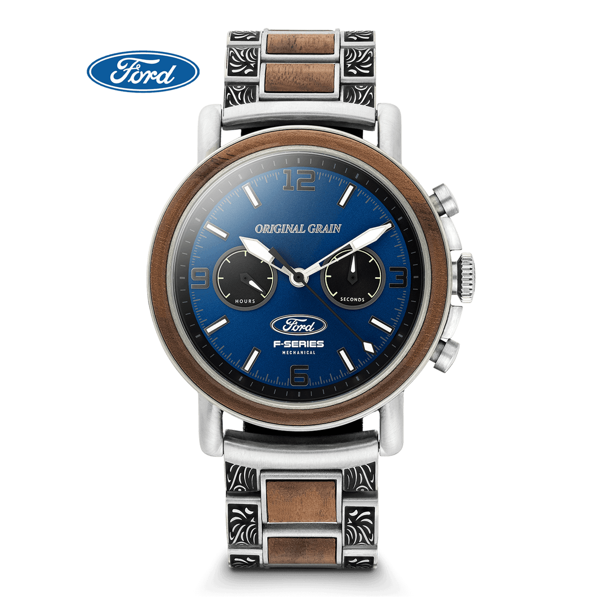 Original Grain Men's Ford.com Western Mechanical Chrono 44mm - Blue Dial