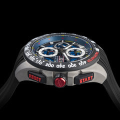Giorgio Piola Design Men's G5 Delta Automatic Titanium Swiss Sport Chrono Watch - Blue Dial, Black Strap - 100m