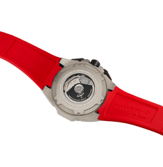 Giorgio Piola Design Men's G5 Delta Automatic Titanium Swiss Sport Chrono Watch - Black Dial, Red Strap - 100m