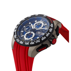 Giorgio Piola Design Men's G5 Delta Automatic Titanium Swiss Sport Chrono Watch - Black Dial, Red Strap - 100m