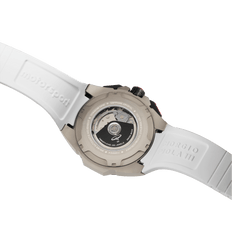 Giorgio Piola Design Men's G5 Delta Automatic Titanium Swiss Sport Chrono Watch - Black Dial, White Strap - 100m