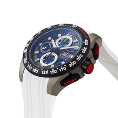 Giorgio Piola Design Men's G5 Delta Automatic Titanium Swiss Sport Chrono Watch - Black Dial, White Strap - 100m