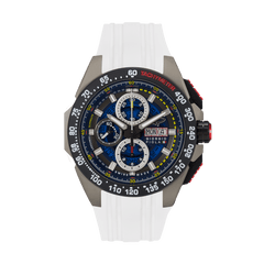 Giorgio Piola Design Men's G5 Delta Automatic Titanium Swiss Sport Chrono Watch - Black Dial, White Strap - 100m