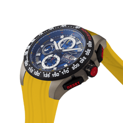 Giorgio Piola Design Men's G5 Delta Automatic Titanium Swiss Sport Chrono Watch - Black Dial, Yellow Strap - 100m