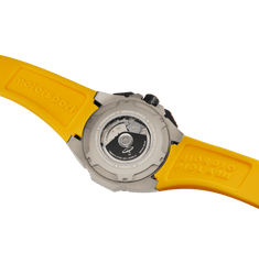 Giorgio Piola Design Men's G5 Delta Automatic Titanium Swiss Sport Chrono Watch - Black Dial, Yellow Strap - 100m