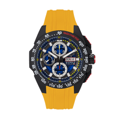 Giorgio Piola Design Men's G5 Delta Automatic Titanium Swiss Sport Chrono Watch (Black PVD Coating) - Black Dial, Yellow Strap - 100m
