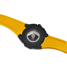 Giorgio Piola Design Men's G5 Delta Automatic Titanium Swiss Sport Chrono Watch (Black PVD Coating) - Black Dial, Yellow Strap - 100m