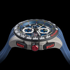 Giorgio Piola Design Men's G5 Delta Automatic Titanium Swiss Sport Chrono Watch - Blue Dial/Strap - 100m