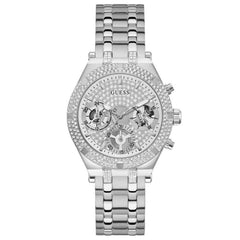 Guess Women's Silver Tone Multi-function - Silver Dial - 30m