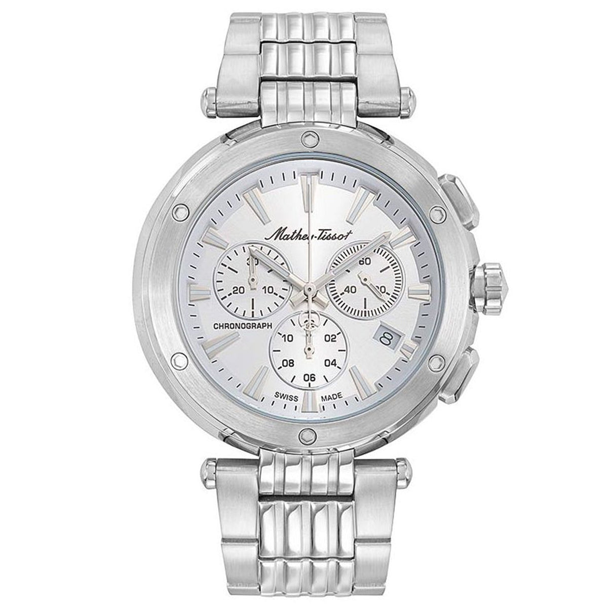 Mathey-Tissot Men's Neptune Chrono - Silver Dial/Bracelet - 50m
